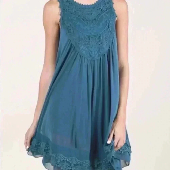 Altr’d State the Charlotte green boho lace flowy dress size small - Picture 1 of 9